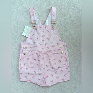 NWT Beaufort Bonnet Choo Choo Pink Floral Kids Overalls